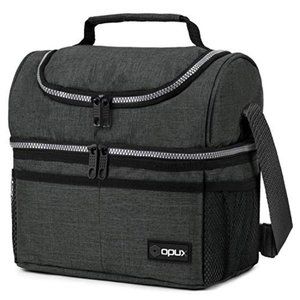 Insulated Dual Compartment Lunch Bag for Men, Wome